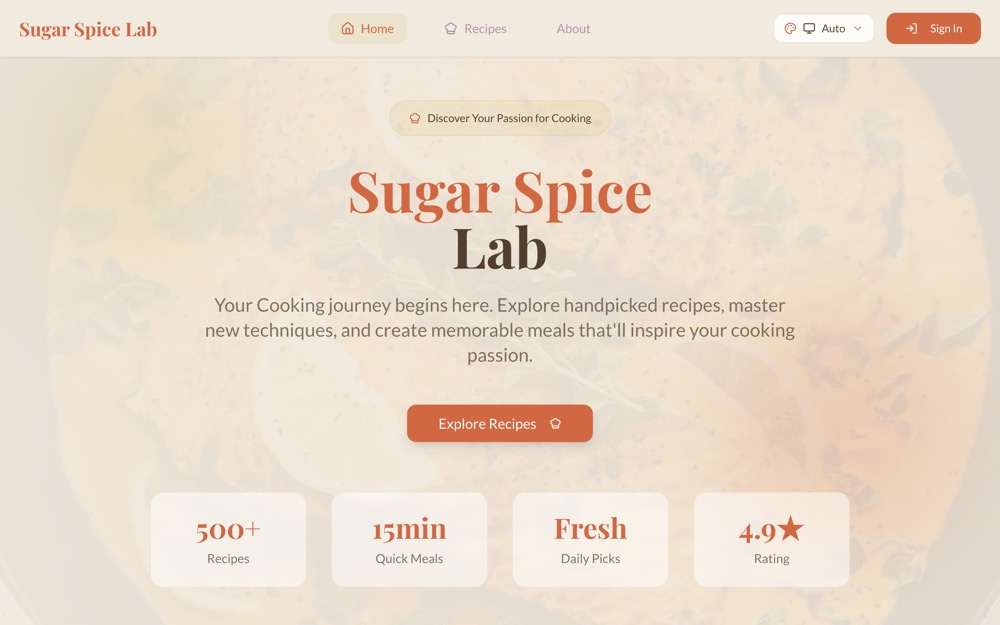 Sugar Spice Lab etusivu